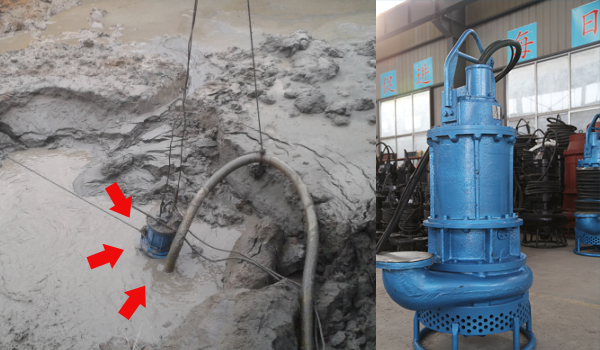 [四川樂(lè )山]3寸潛水泥沙泵用于建筑基坑泥沙清理